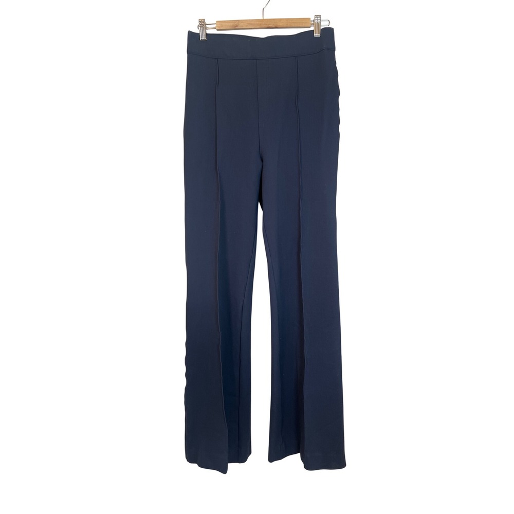 Spanx The Perfect Pant Navy Blue Pinter Flare Leg Pintuck Tall Long Large L